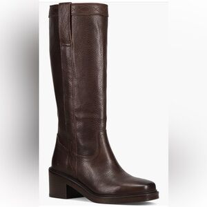 $368 FRYE Kate Block Heel Boot Nordstroms Dark Brown 6.5 Wide Calf